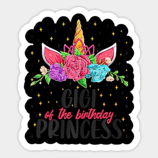 Gigi Of The Birthday Girl Unicorn Bday Girl Party Sticker